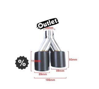 GF COLA ESCAPE SALIDA DOBLE UNIVERSAL 2x 89MM ACERO INOX NEG