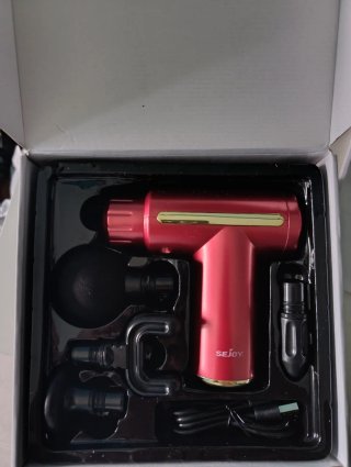 Mini pistola masaje SEJOY Roja y Dorada