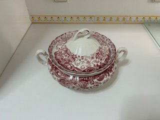 La Cartuja Pickman 202 Rosa Tazas y Sopera
