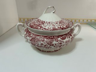 La Cartuja Pickman 202 Rosa Tazas y Sopera