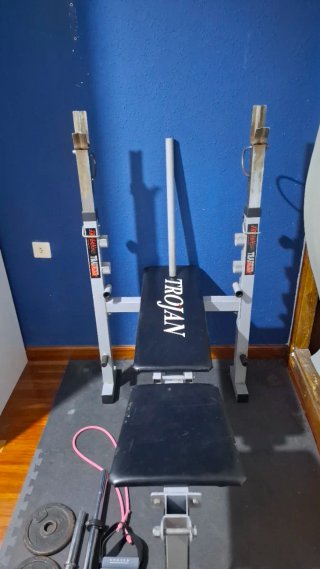 Kit lote gimnasio,press+mancuernas+barraZ+envío VI