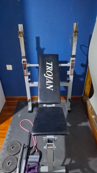 Kit lote gimnasio,press+mancuernas+barraZ+envío VI