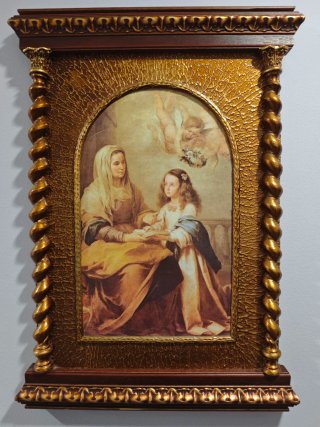 Retablo antiguo madera y metal
