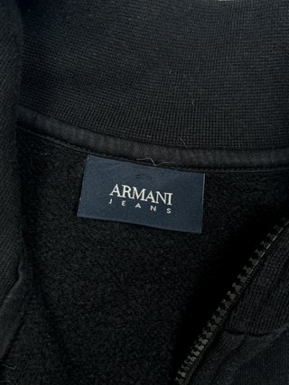 Armani Jeans sudadera cremallera negra talla L