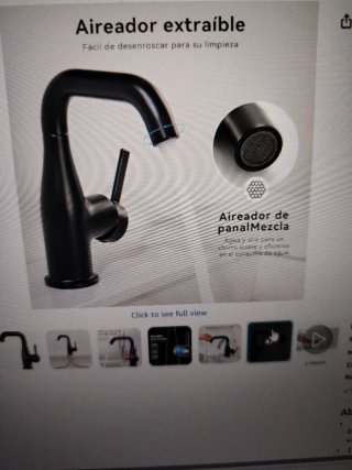 Grifo de cocina banco negro nuevo con caja