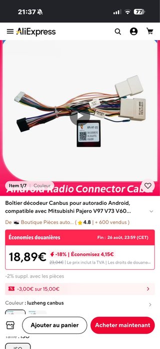 Cable Conector Radio Android