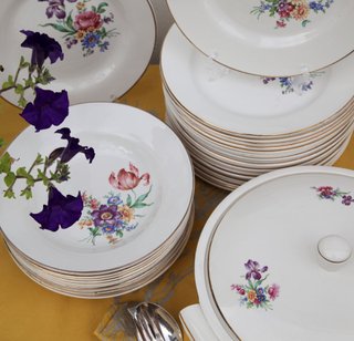 Platos llanos de porcelana francesa