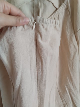 Vestido halter lino beige talla L