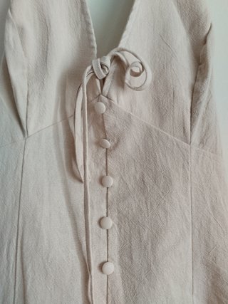 Vestido halter lino beige talla L