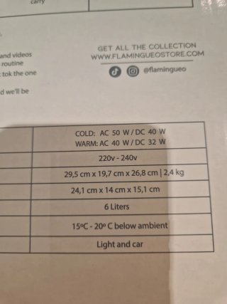 Nevera NUEVA Flamingueo Sander 6L Cosméticos