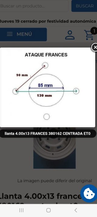 Llanta 4.00x13 Frances 380162 Centrada