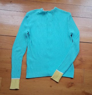 Chaqueta Blumarine Turquesa y Amarilla