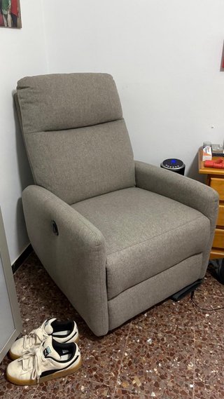 Sillón relax reclinable tapizado gris