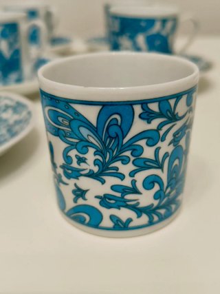 Lote 10 Tazas de Café Moka Vintage con Plato