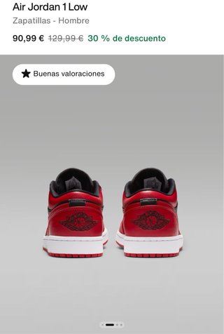 Air Jordan 1 Low Reverse Bred GS Talla 39/ UK 6