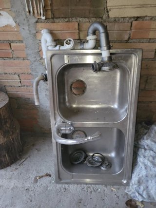 Fregadero doble de acero inoxidable