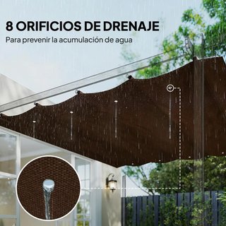 Toldo Repuesto Retráctil 3x2 Café 8 Orificios