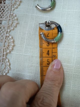 Aros de plata lacados verde y plata