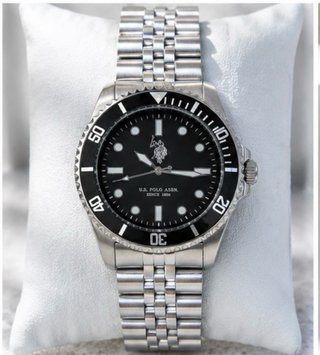 Reloj U.S. Polo Assn. Negro y Plateado