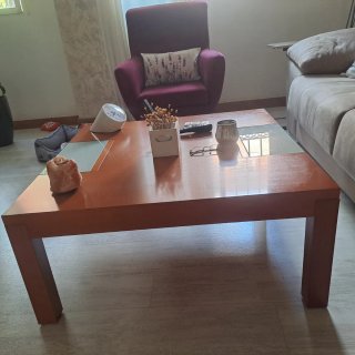 Mesa de centro madera y cristal