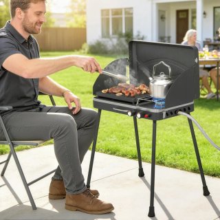 Barbacoa Gas Portátil 7 kW 2 en 1