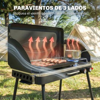 Barbacoa Gas Portátil 7 kW 2 en 1