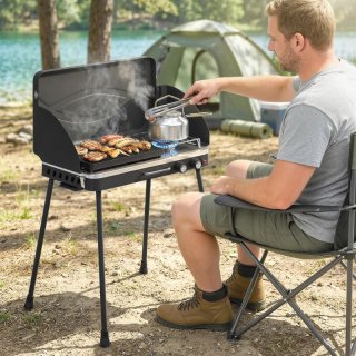 Barbacoa Gas Portátil 7 kW 2 en 1