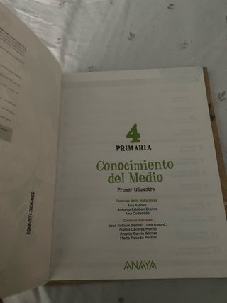 Conocimiento del Medio 4 Primaria Anaya