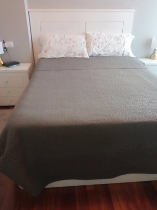 Colcha gris cama 1.50