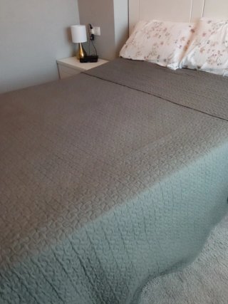 Colcha gris cama 1.50