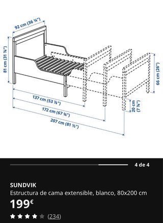 Cama infantil blanca IKEA