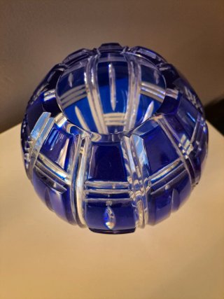 Cuenco o Florero en cristal polaco tallado a mano