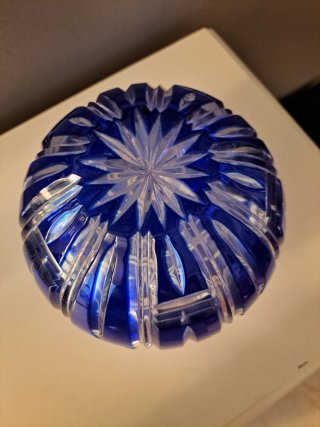 Cuenco o Florero en cristal polaco tallado a mano