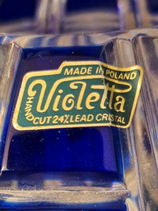Cuenco o Florero en cristal polaco tallado a mano