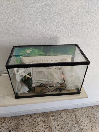Acuario cristal marco negro