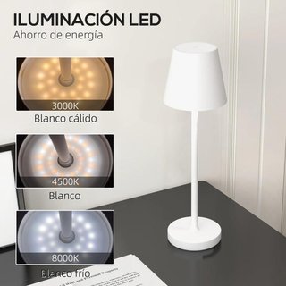 Lámpara de Mesita de Noche con Luces LED Blanco