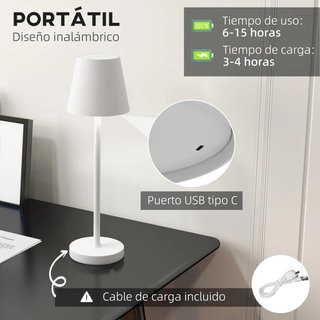 Lámpara de Mesita de Noche con Luces LED Blanco