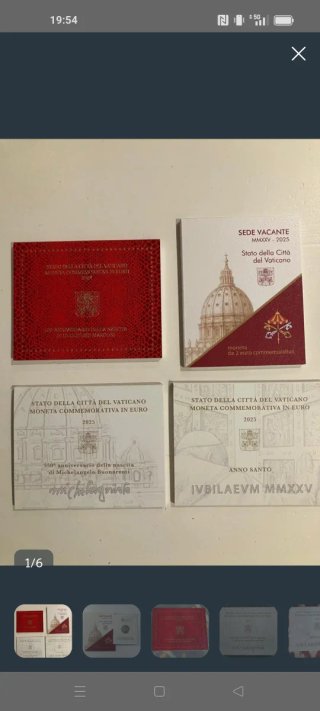Lote 4 monedas Vaticano 2024/2025