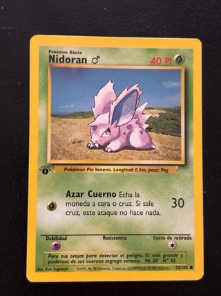 Pack 2 Cartas Pokémon Nidorino y Nidoran