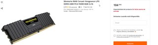 Memoria RAM Corsair Vengeance LPX 8GB DDR4