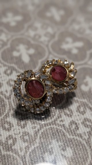 Conjunto Pendientes y 2 Anillos Bisutería
