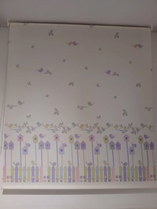 Estor infantil pájaros y casitas
