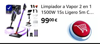 Limpiador Vapor 2 en 1 1500W 15s