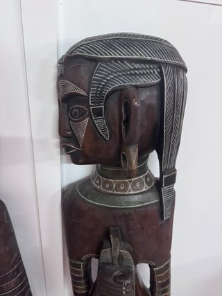 Pareja Figuras Africanas Madera Tallada