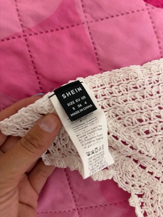 Top crochet beige talla M