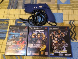 Pack 3 Juegos PS2 + Pistola Namco GunCon 2