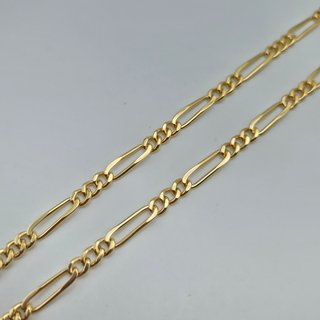 Cadena de oro de 18k. Fígaro. 25.48 g. 51cm