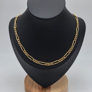 Cadena de oro de 18k. Fígaro. 25.48 g. 51cm