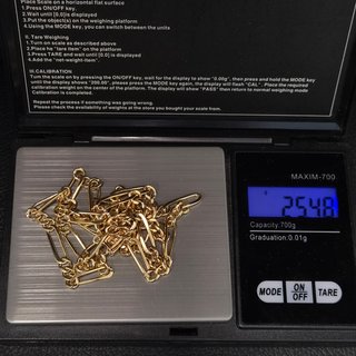 Cadena de oro de 18k. Fígaro. 25.48 g. 51cm
