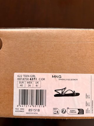 Sandalias Mango Mujer Tiras Piel Marrón/Dorado T40